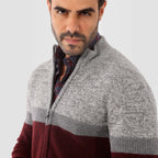 Dark Bordaux Pullover-Jacket With Zipper(10) - nagahomme