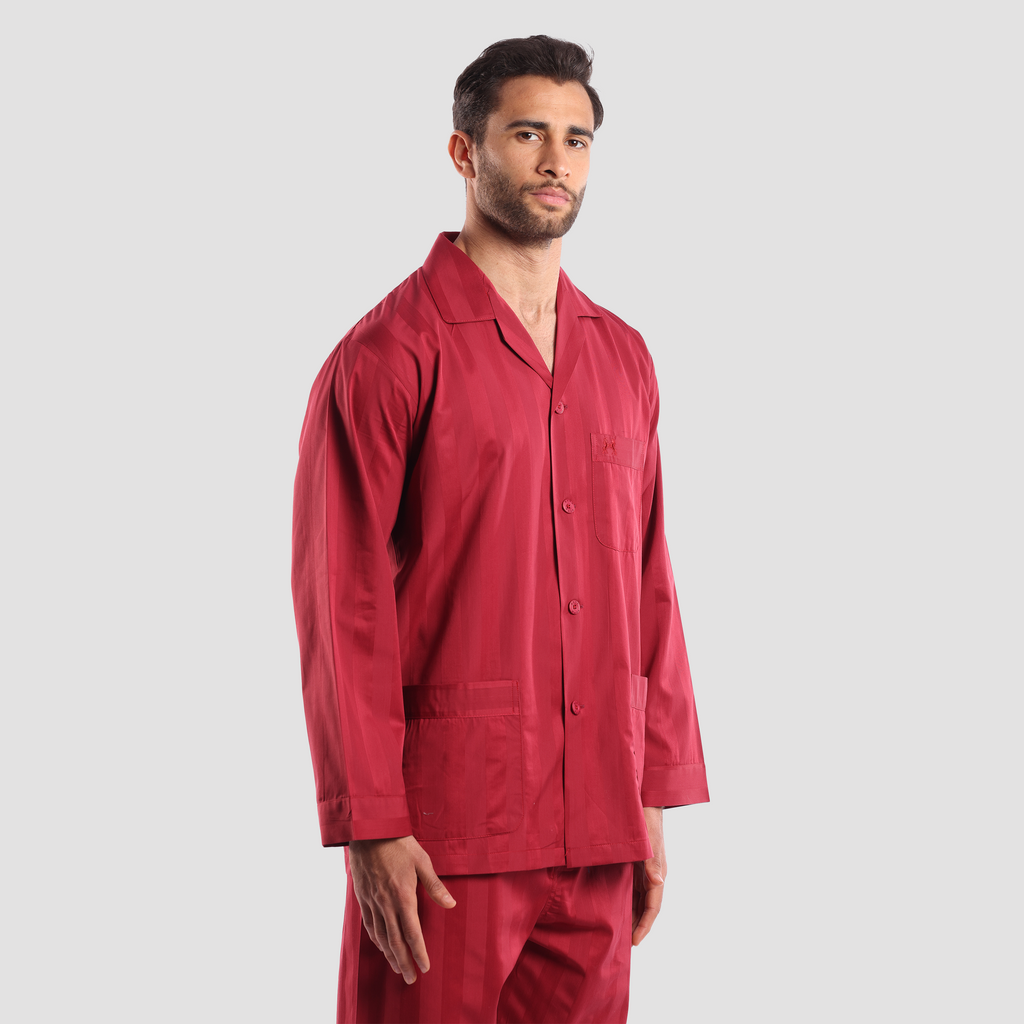 Dark Red Classic Pajamas - MPJLC137 - nagahomme