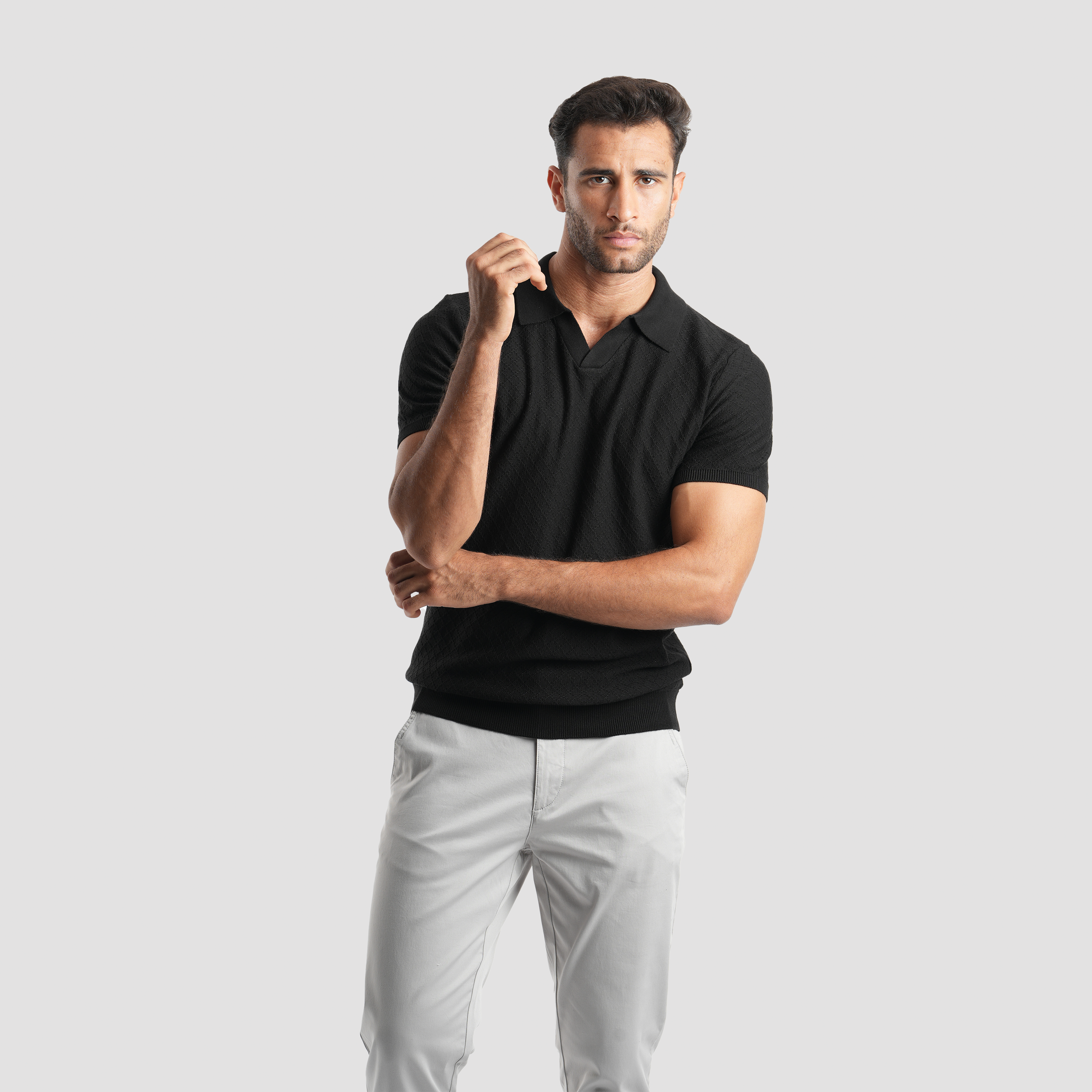Black short sleeves Polo - MPO131s - Naga Homme
