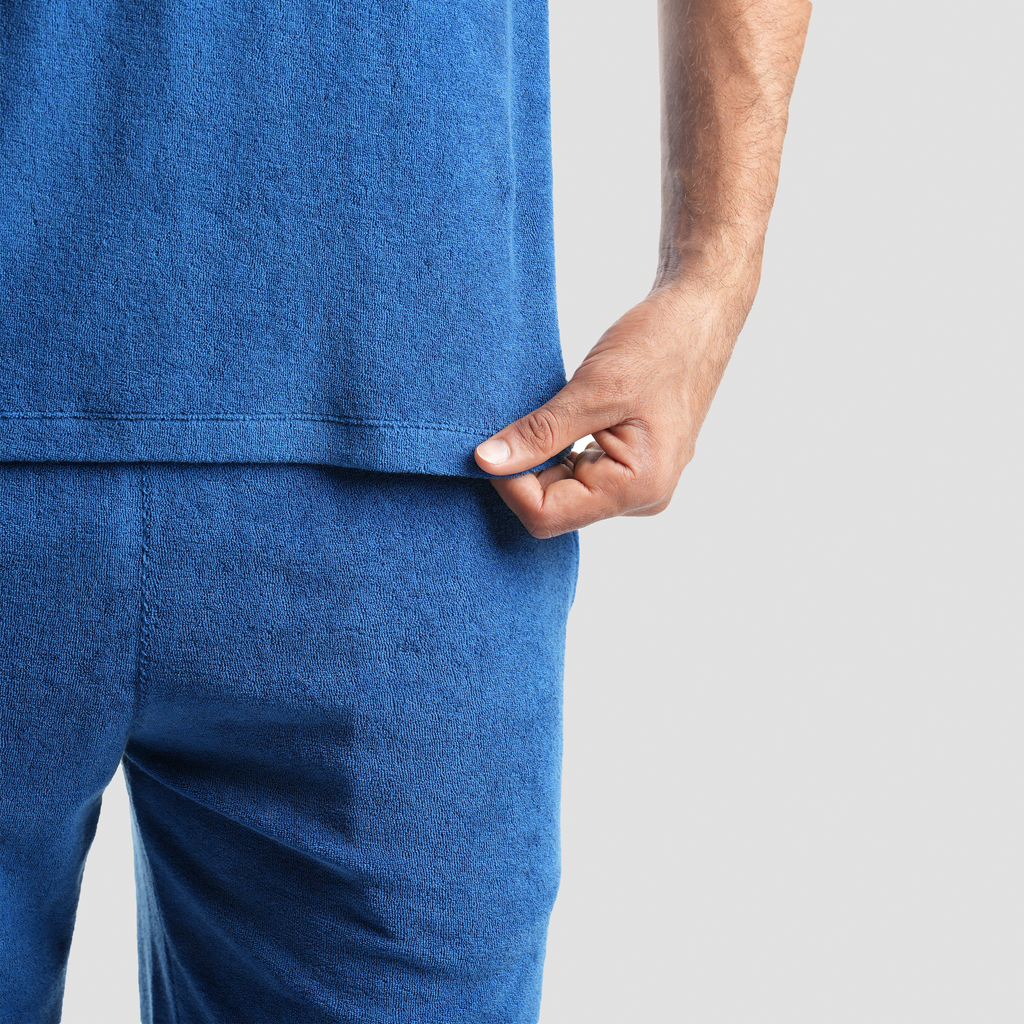 Men's Dark Blue Towel Short (MSRB-02) - Naga Homme