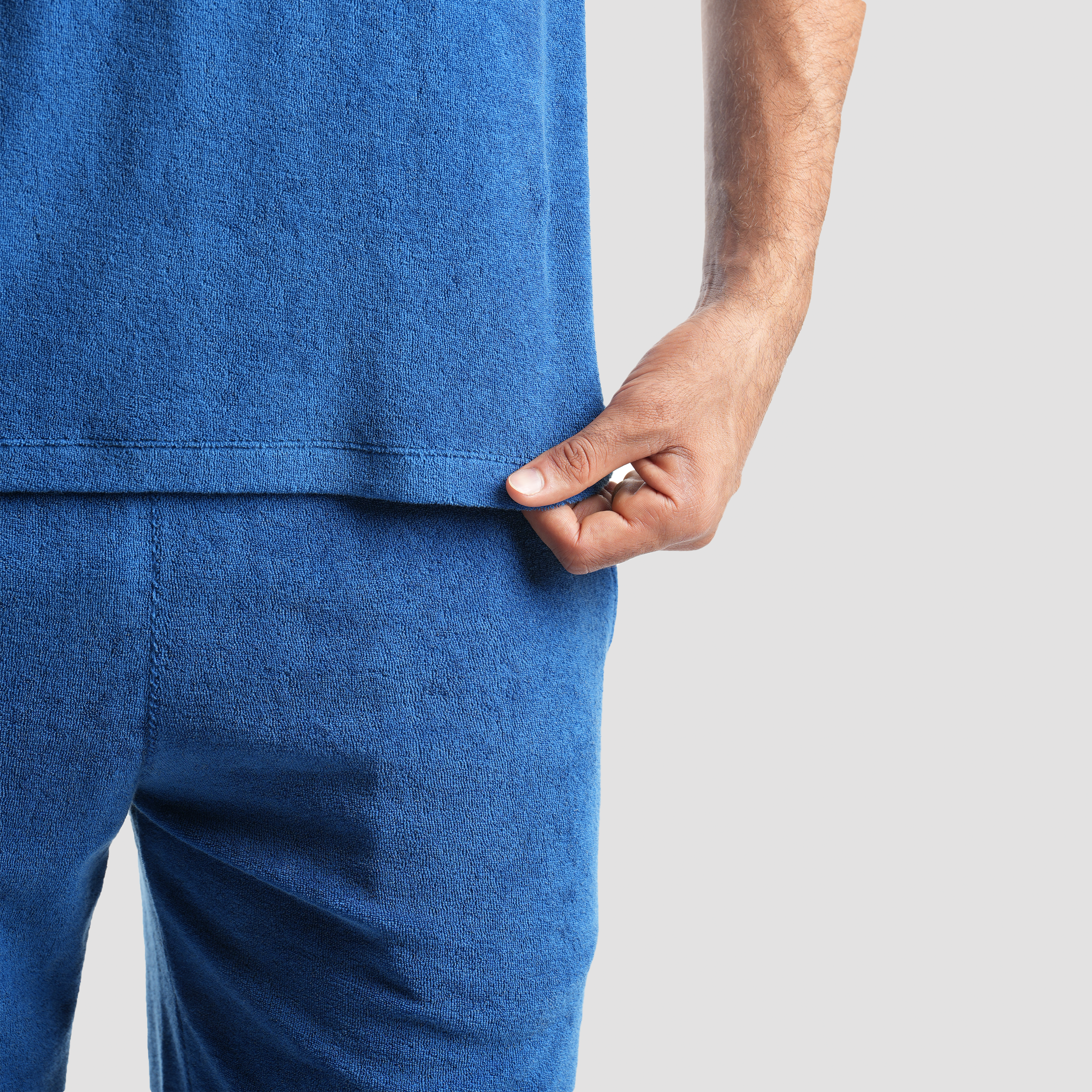 Men's Dark Blue Towel Short (MSRB-02) - Naga Homme