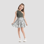 Leaf Print White Skirt-GSK-54S - Naga Homme