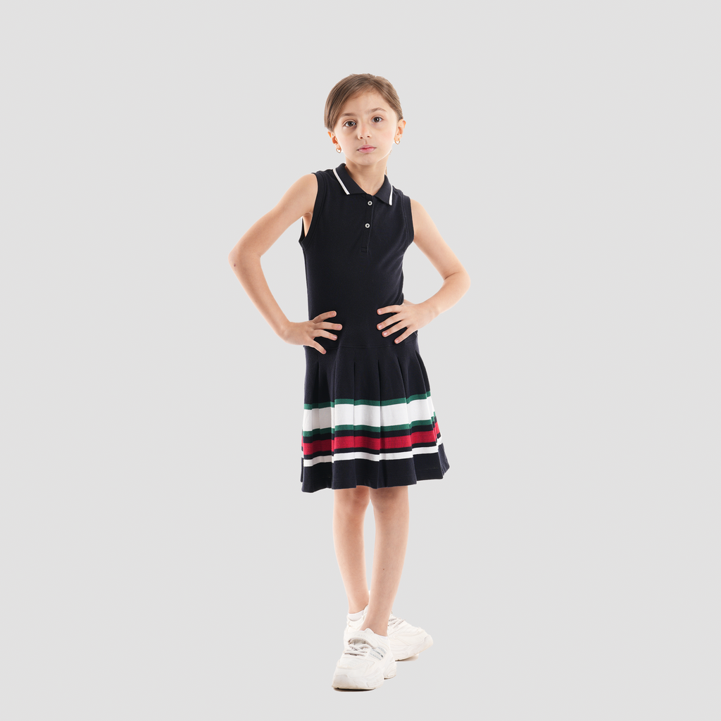 Navy Striped Dress-GDR-33S - Naga Homme