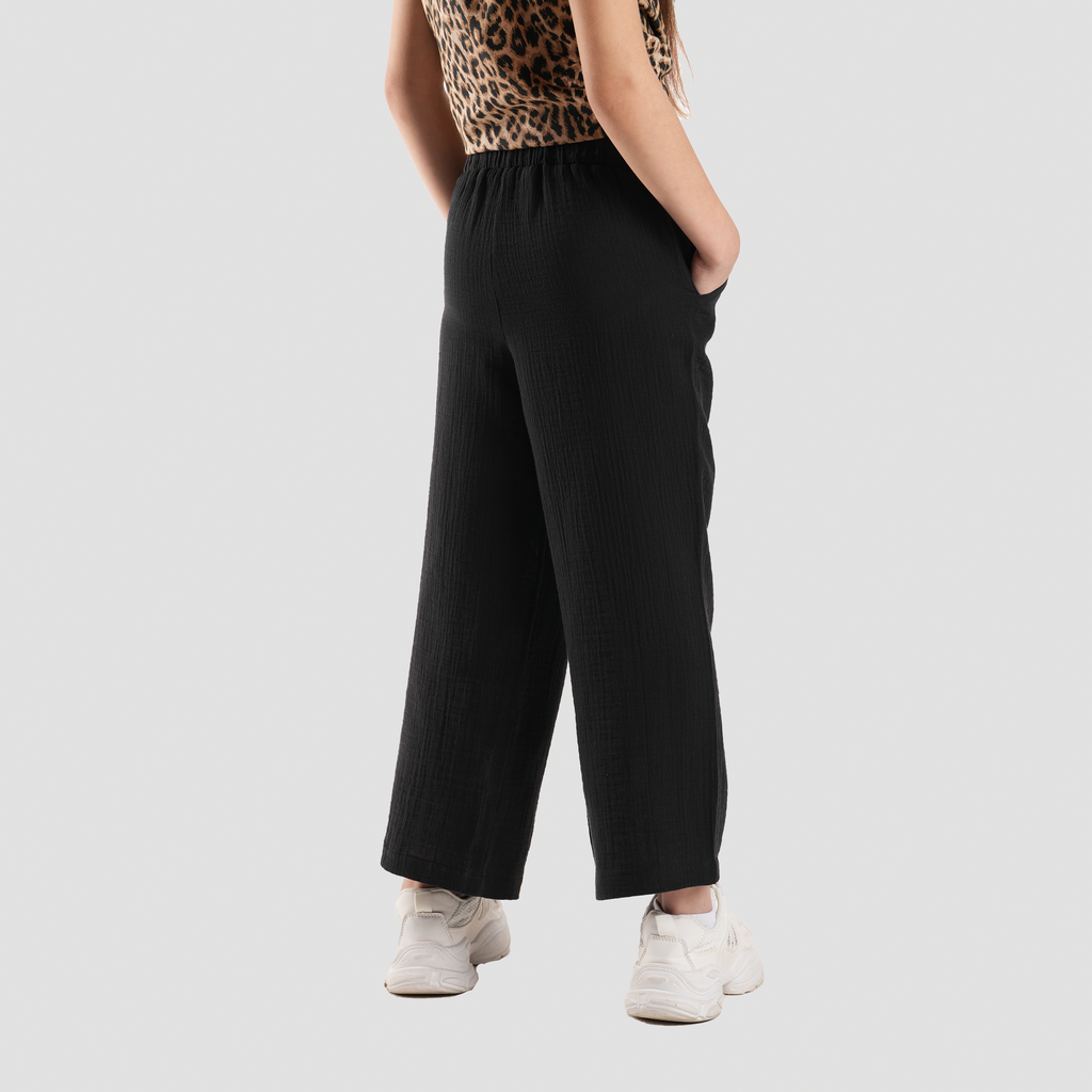 Black Wide-Leg Pants-GPT-19S - Naga Homme