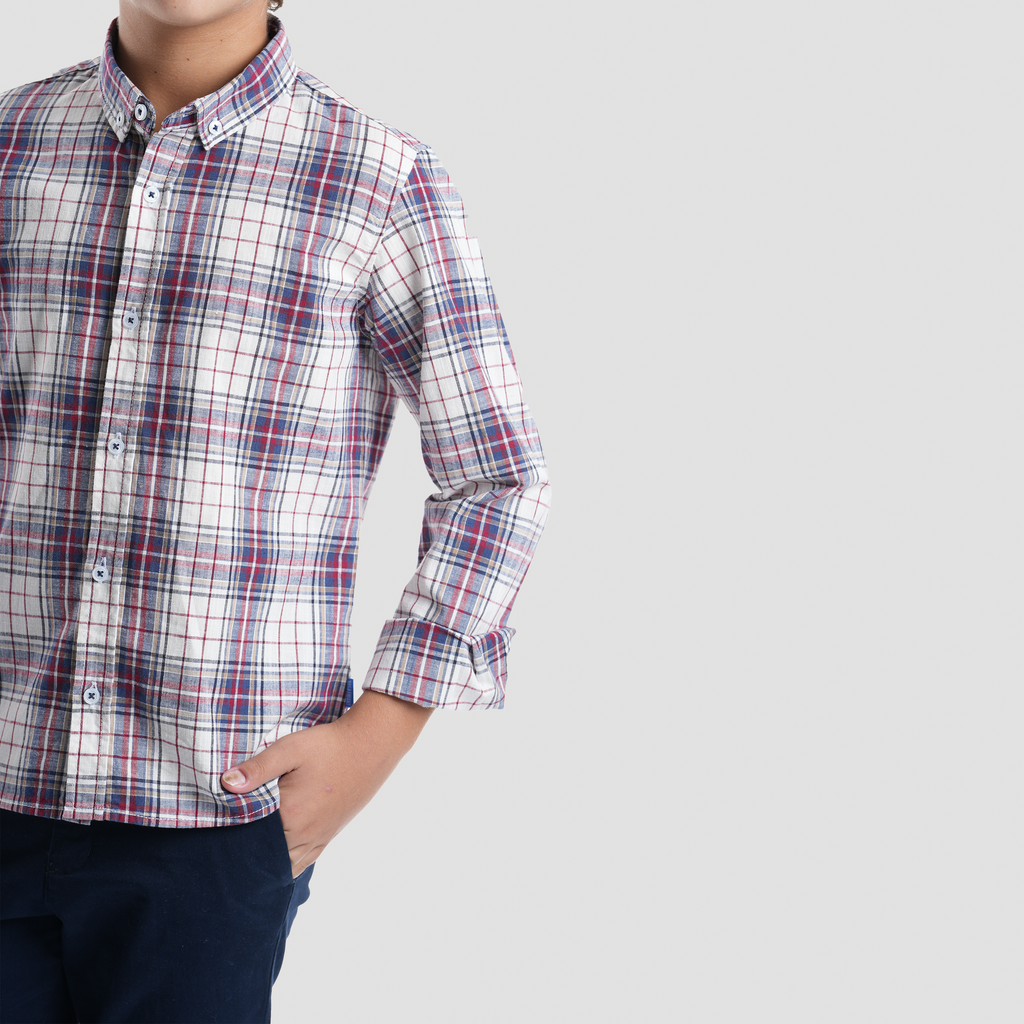 White*Blue Boys Shirt-BSH142 - Naga Homme