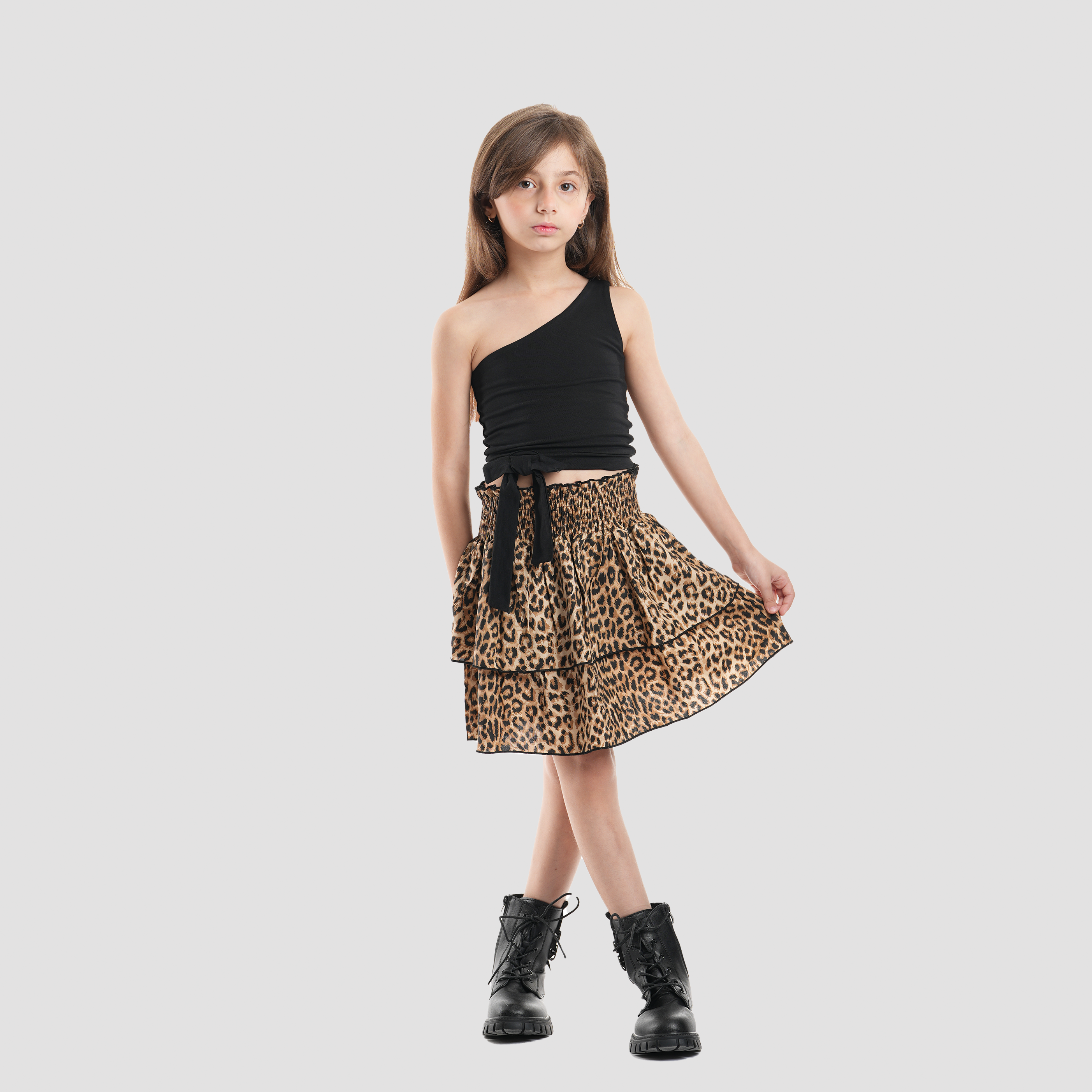 Girls' Tiger Print Skirt-GSK-53s - Naga Homme