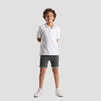 Boys' White Print Polo Shirt-BPO-95S - Naga Homme