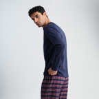 Men's Navy Pajama Set-MPJL143