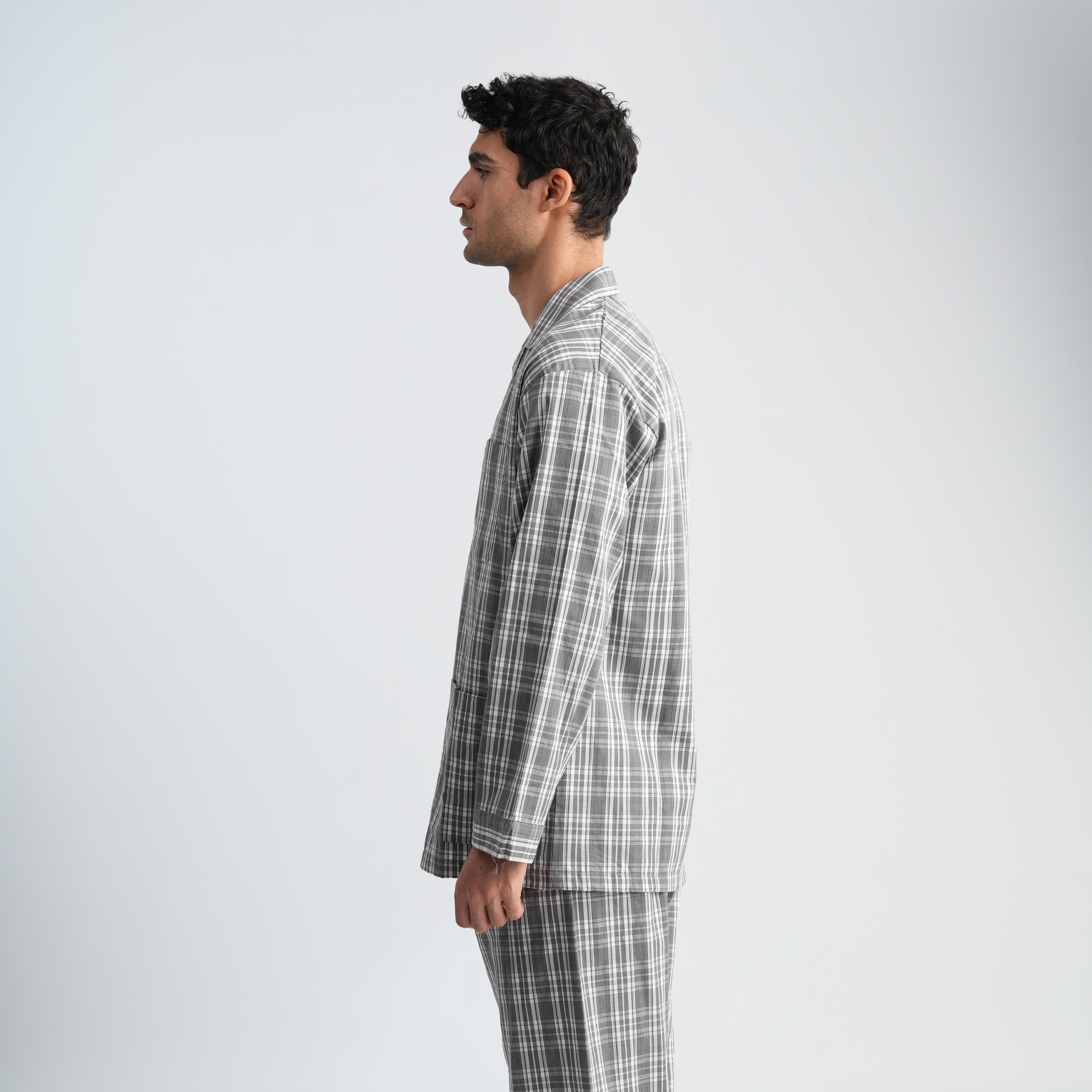 Men's Grey Classic Pajama Set-MPJLC151