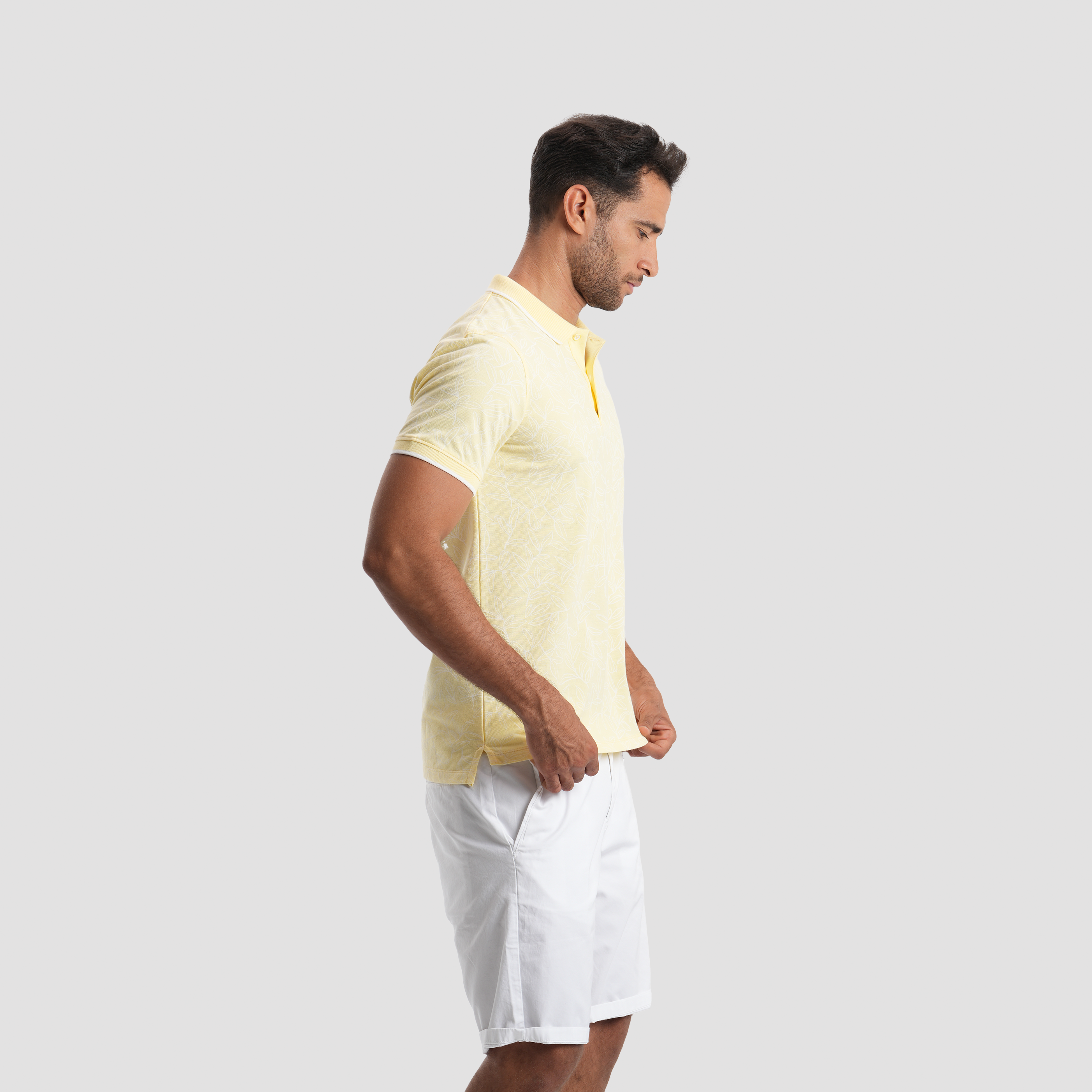 yellow short sleeve men's polo-MPO-97s