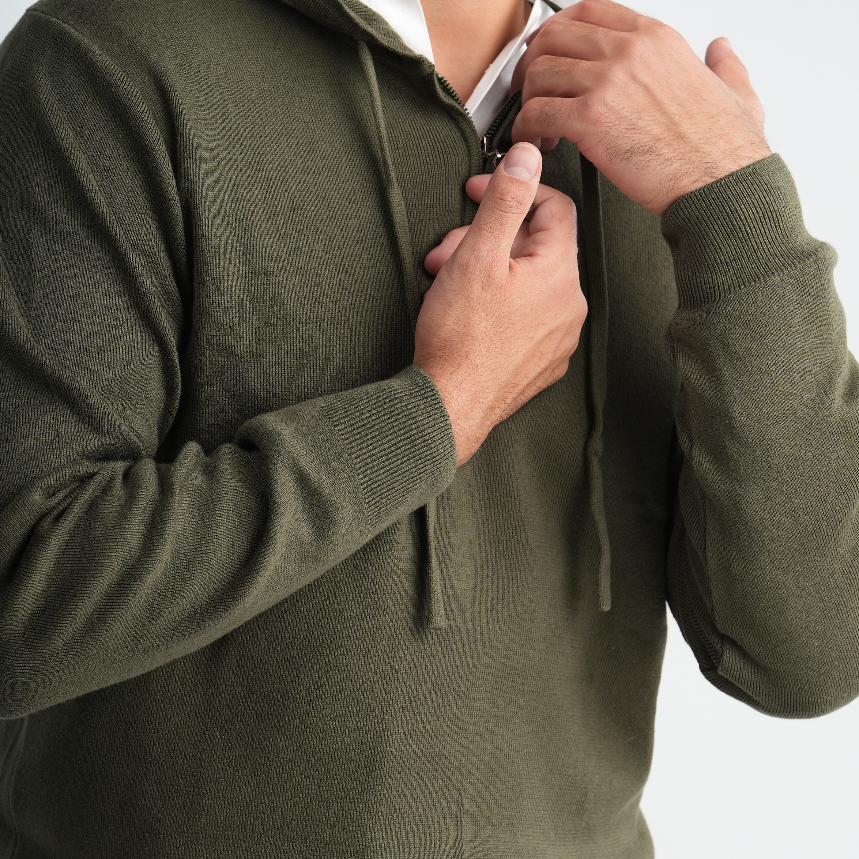 Men's Olive Hoodie-MPLFSH-28 Secondary image
