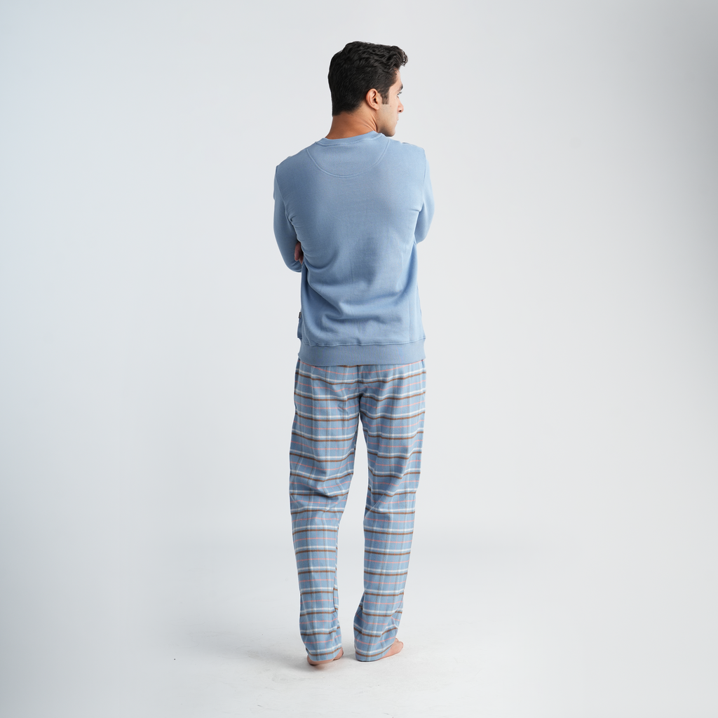 Soft Blue Pajama Set-MPJL178