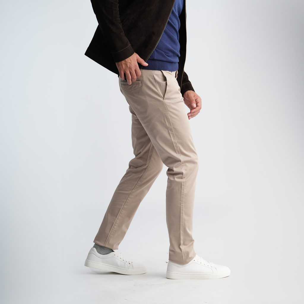 Men's Gabardine Beige Pants-MPT198