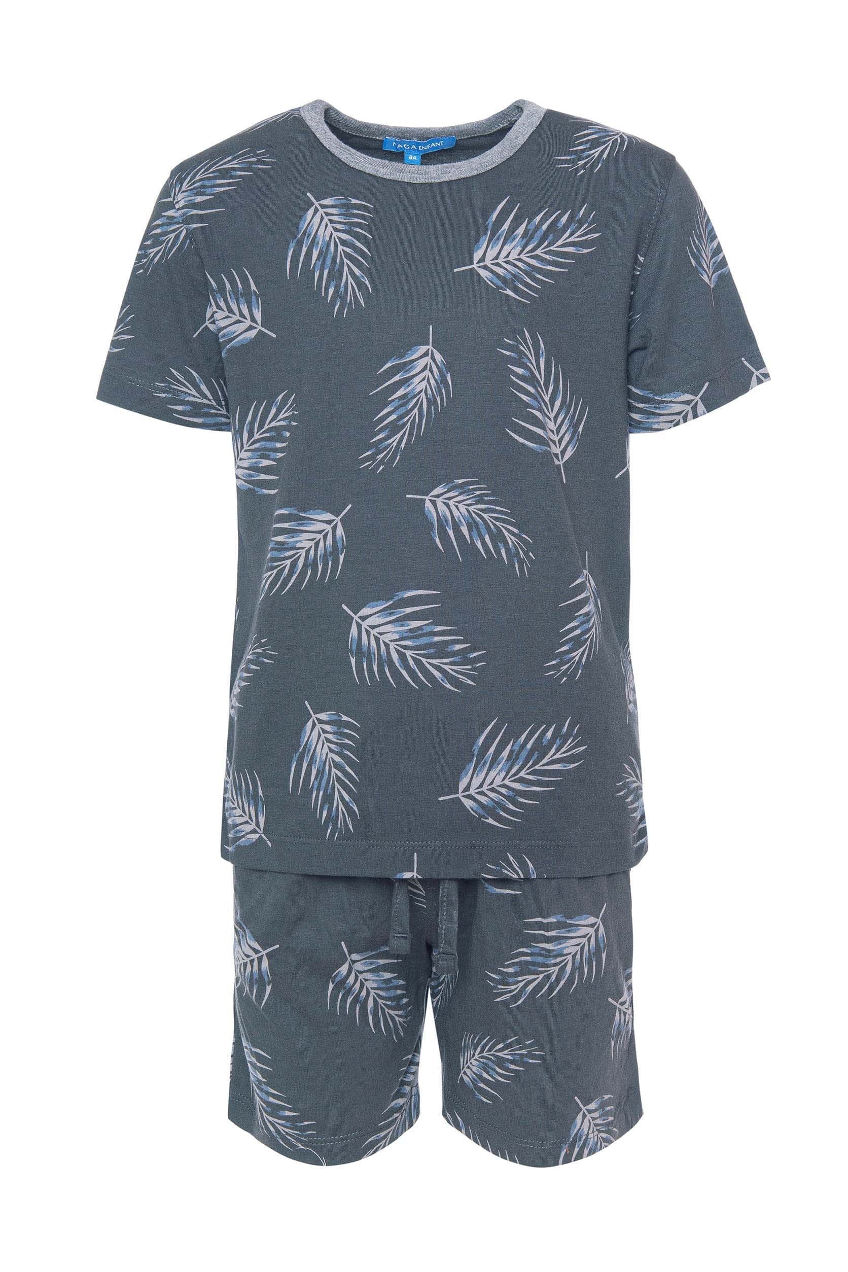 Boys Leaves Print Pajamas(18)