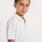 Boys all over print w/solid collar polo shirt (81) - nagahomme