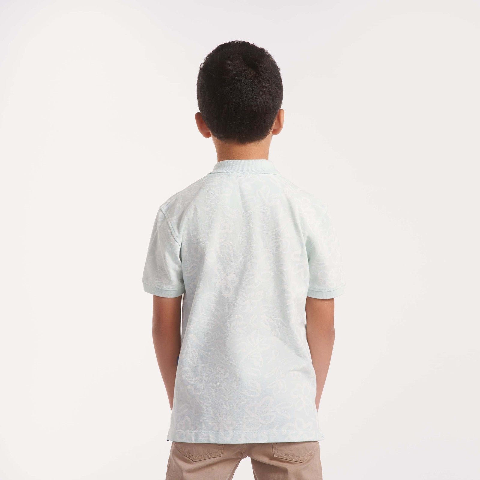 Boys all over print w/solid collar polo shirt (81) - nagahomme