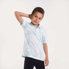"Hawaiian" Printed Light Blue T-Shirt