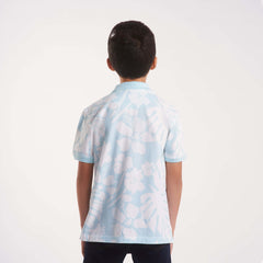 "Hawaiian" Printed Light Blue T-Shirt