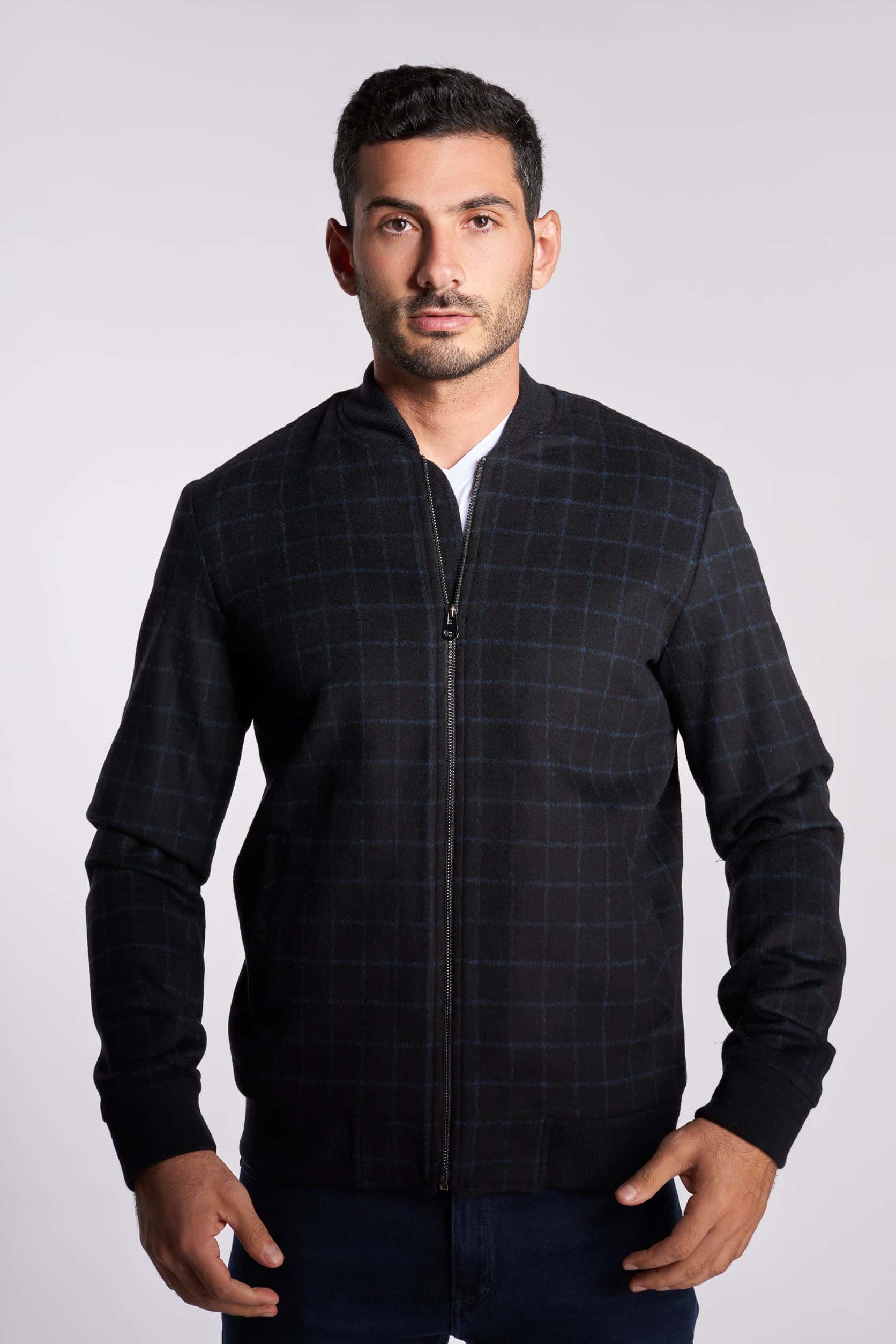 Black and blue wool jacket(19)