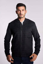 Black and blue wool jacket(19) - nagahomme