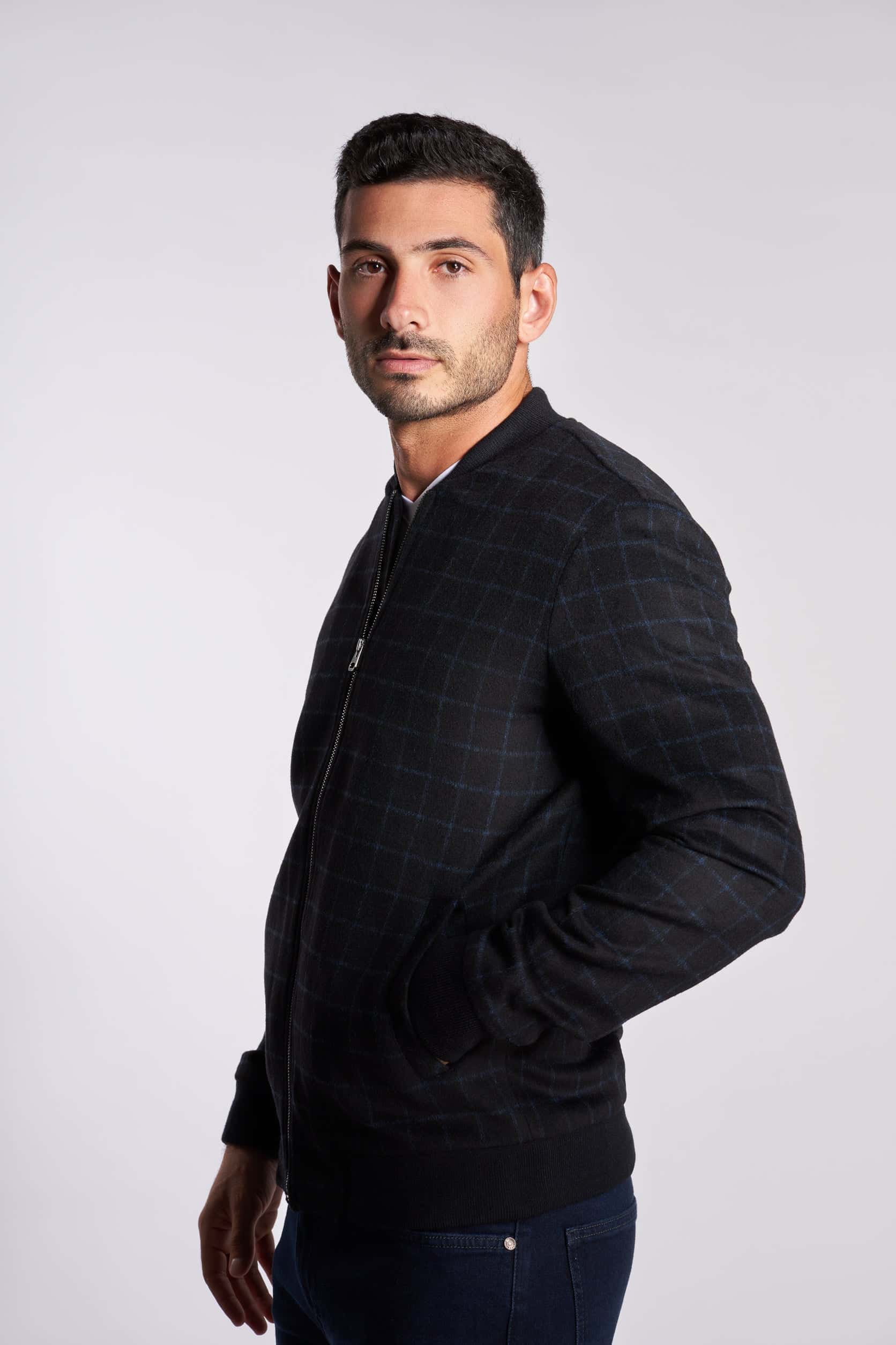 Black and blue wool jacket(19) - nagahomme