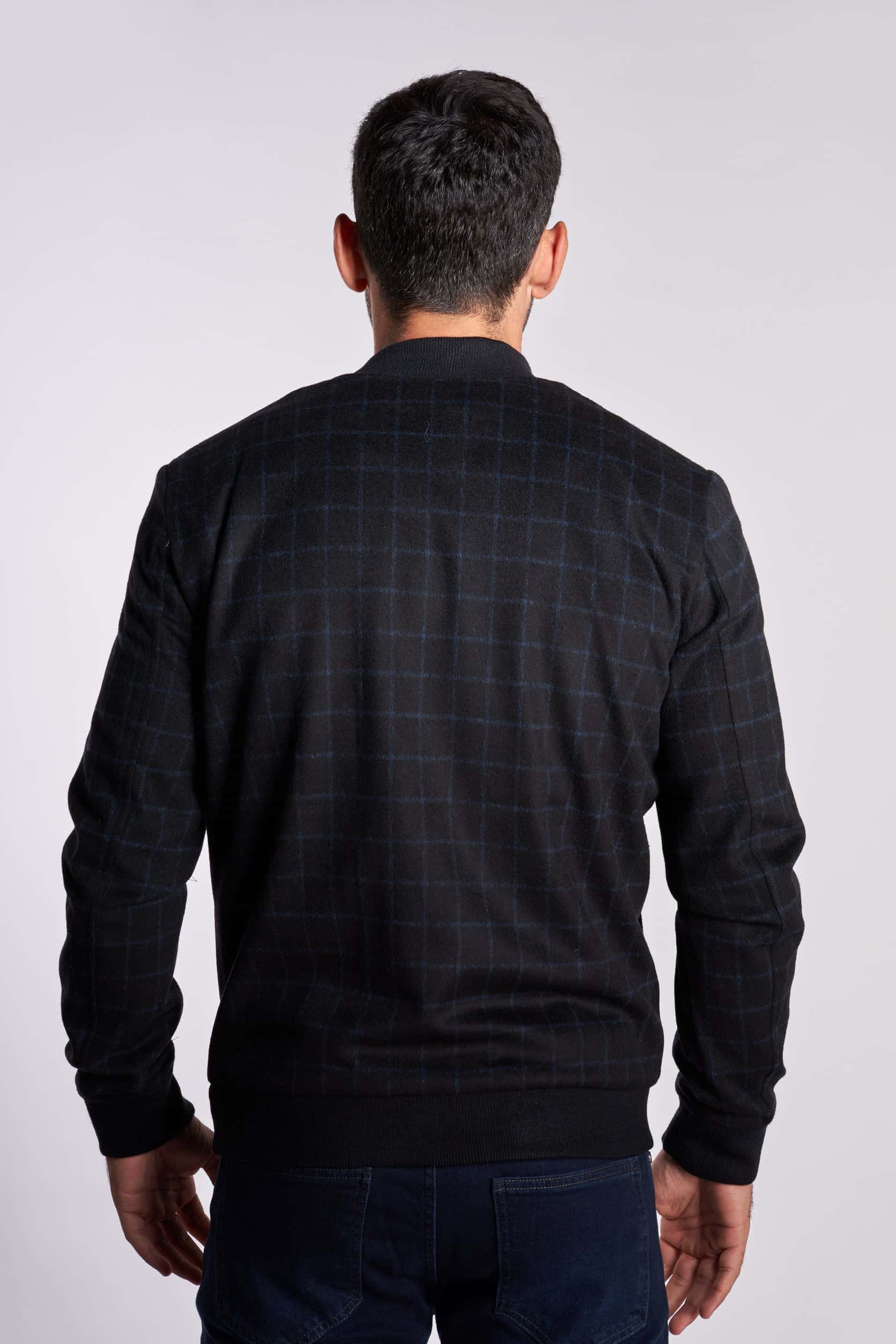 Black and blue wool jacket(19) - nagahomme