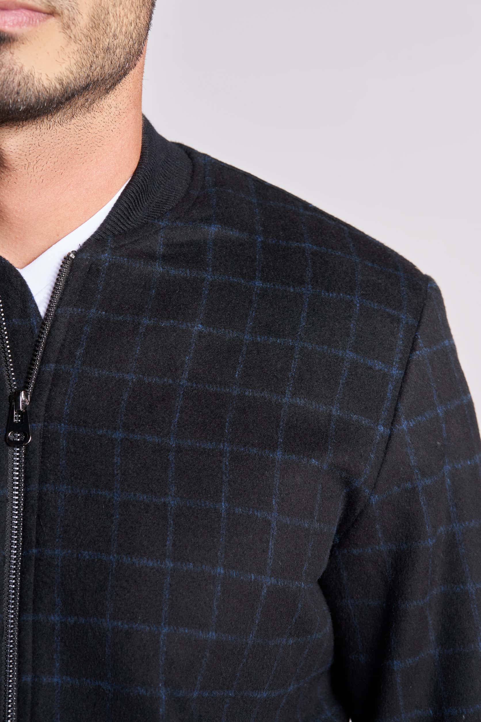 Black and blue wool jacket(19) - nagahomme