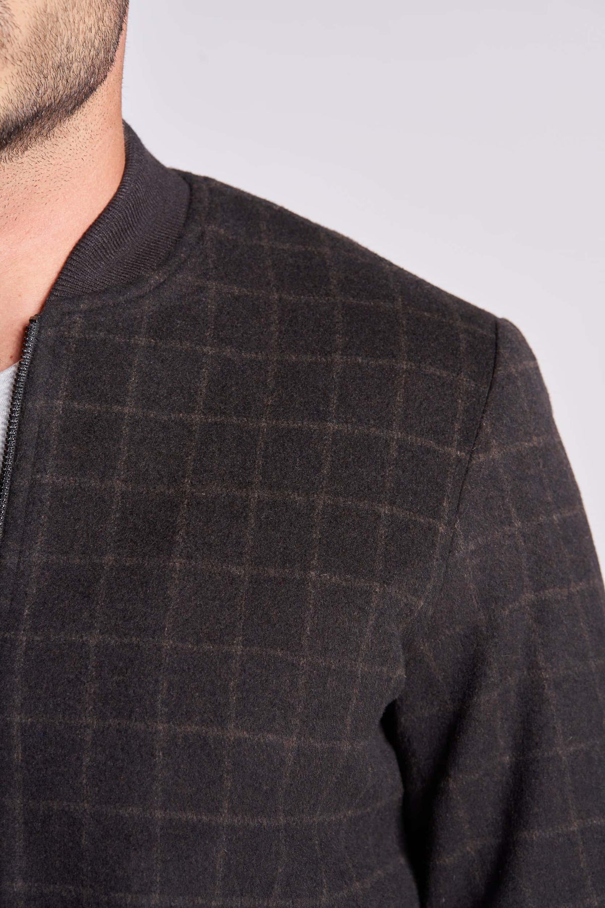 Black and Brown checks wool jacket(19) - nagahomme