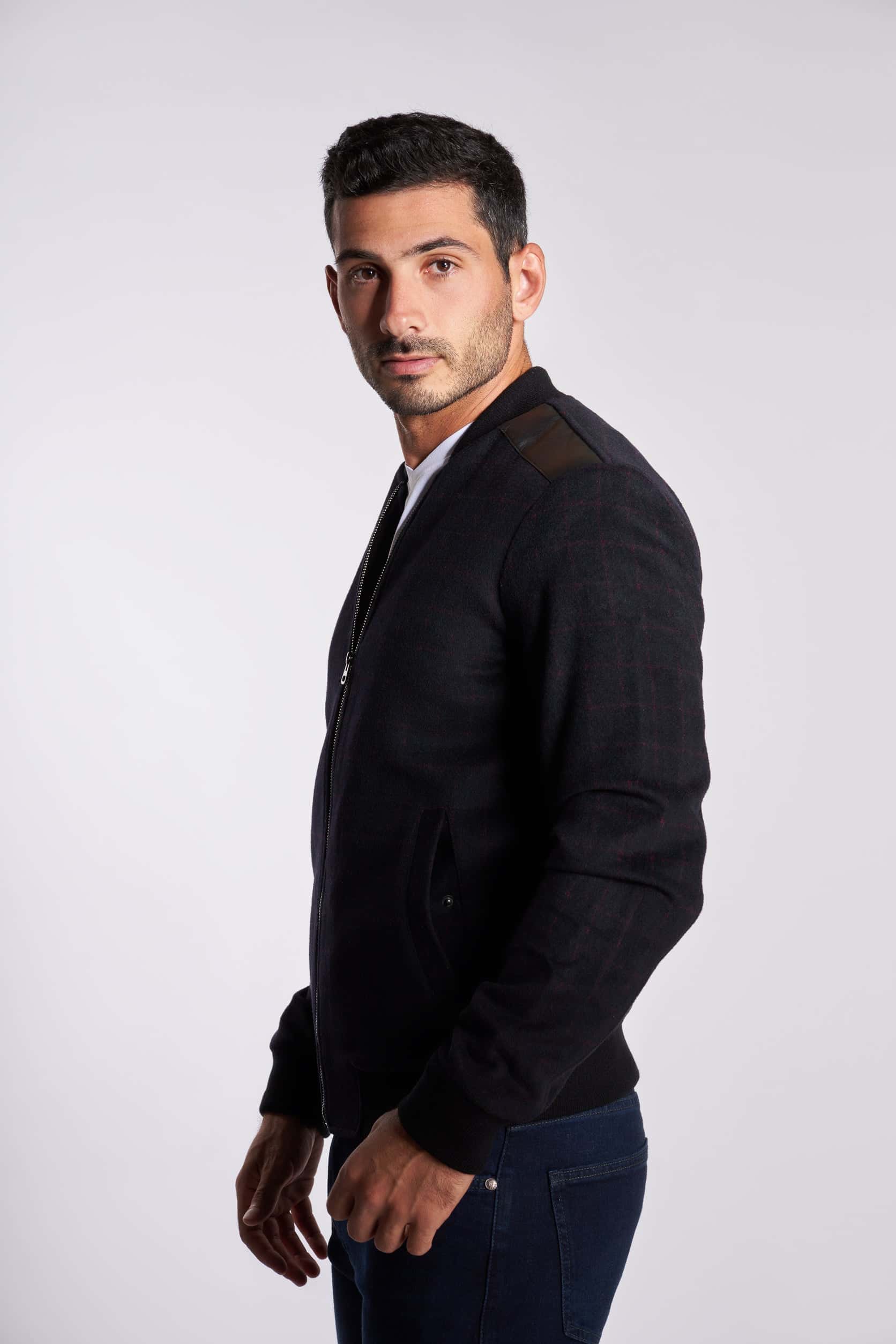 Black and Red checks wool jacket(19) - nagahomme