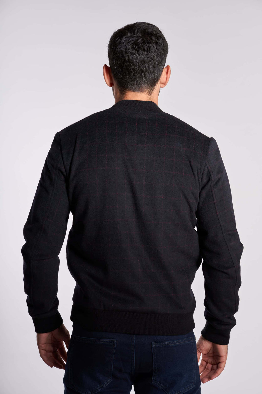 Black and Red checks wool jacket(19) - nagahomme