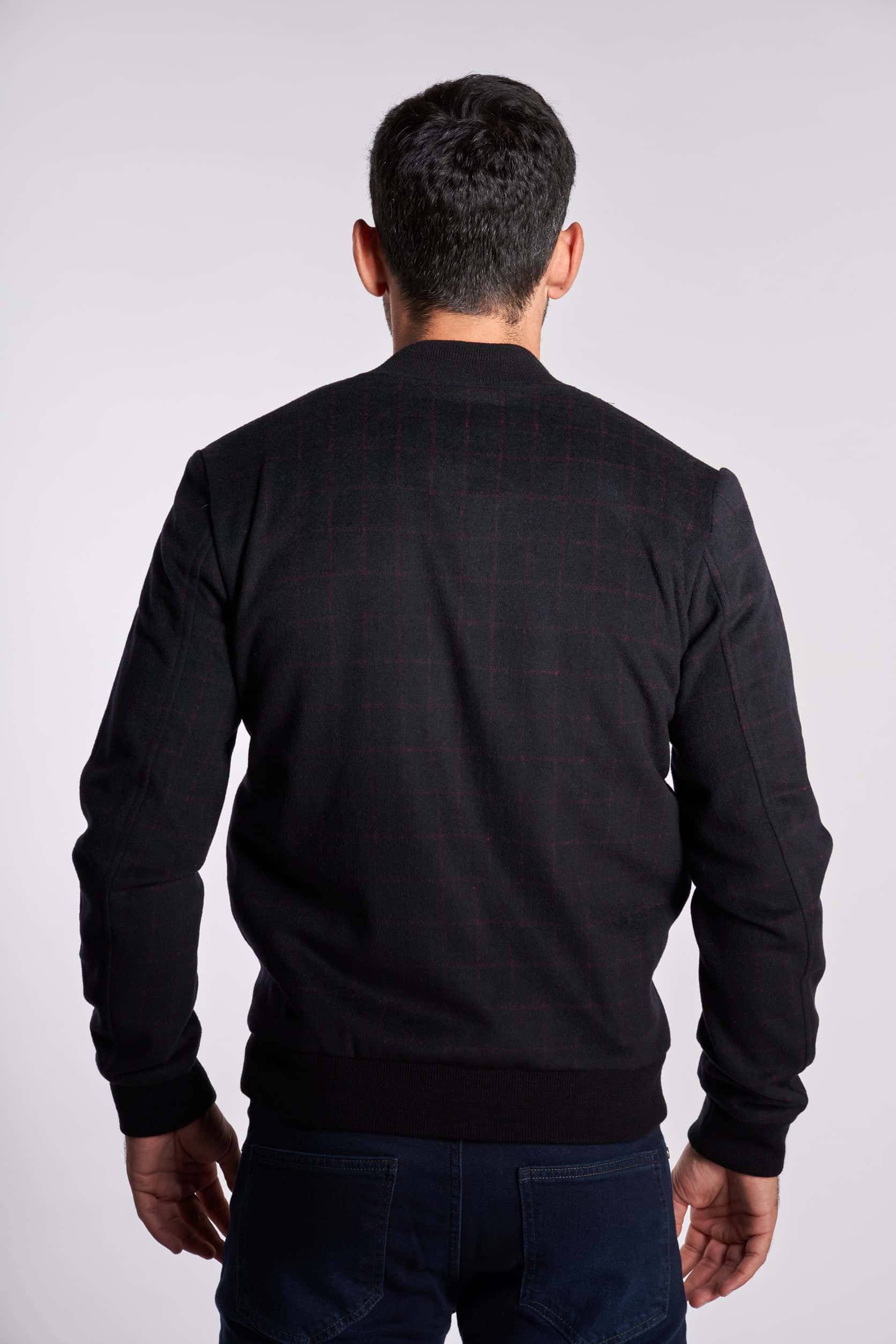 Black and Red checks wool jacket(19) - nagahomme