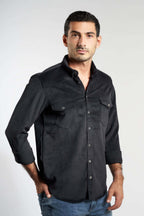 Black Cotton Casual Shirt(661) - Naga Homme