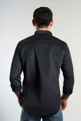 Black Cotton Casual Shirt(661) - Naga Homme