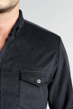 Black Cotton Casual Shirt(661) - Naga Homme