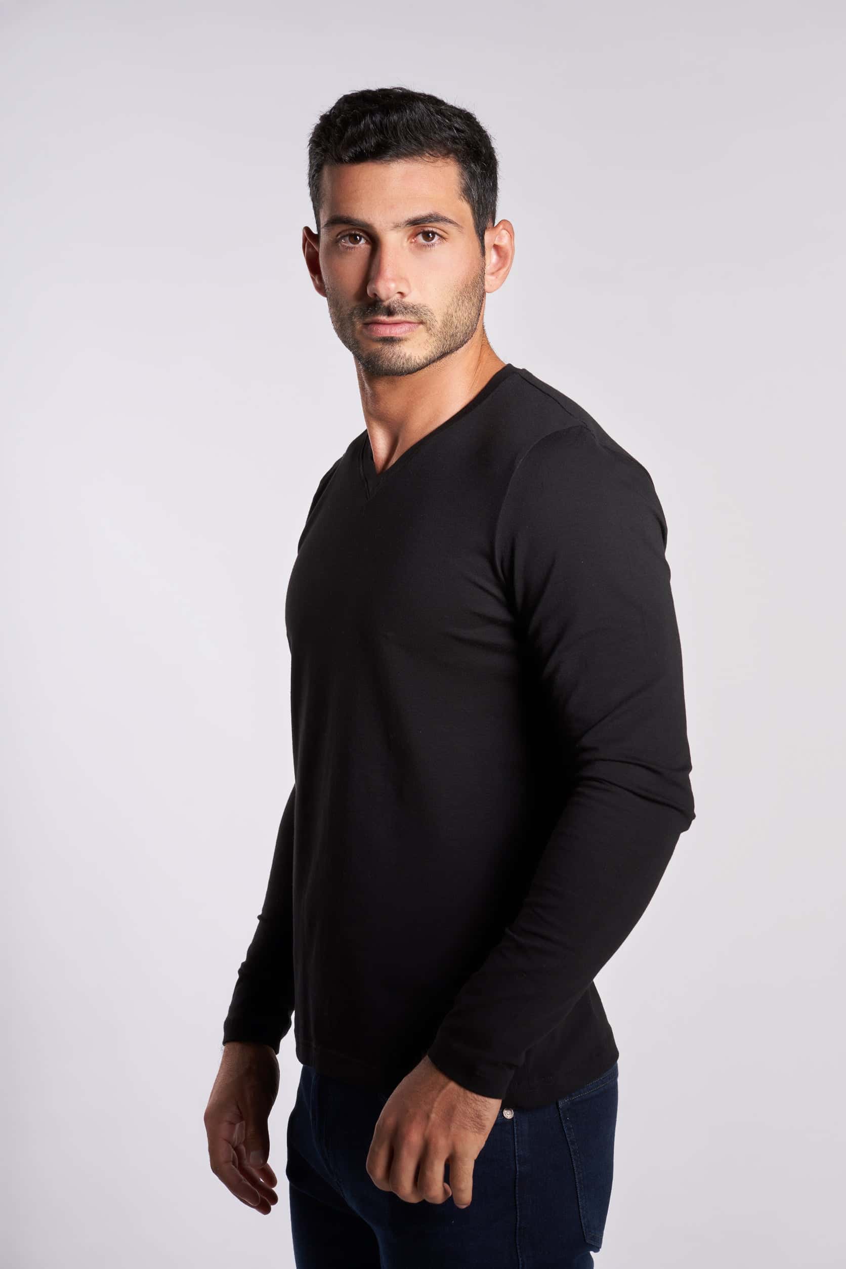Black Long Sleeves Basic T-shirt(48)