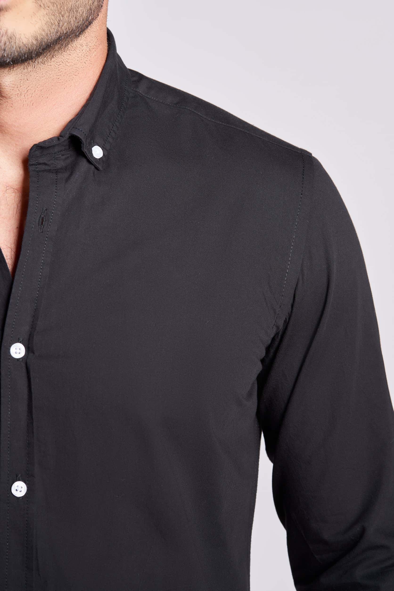 Black long sleeves men's shirts regular fit(728)