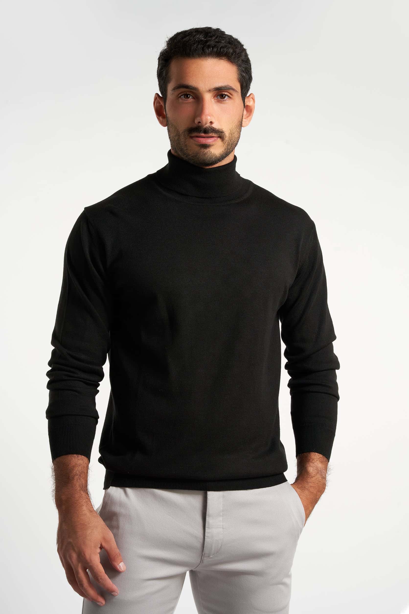 Black Rounded-Neck Pullover(10) - nagahomme Main image