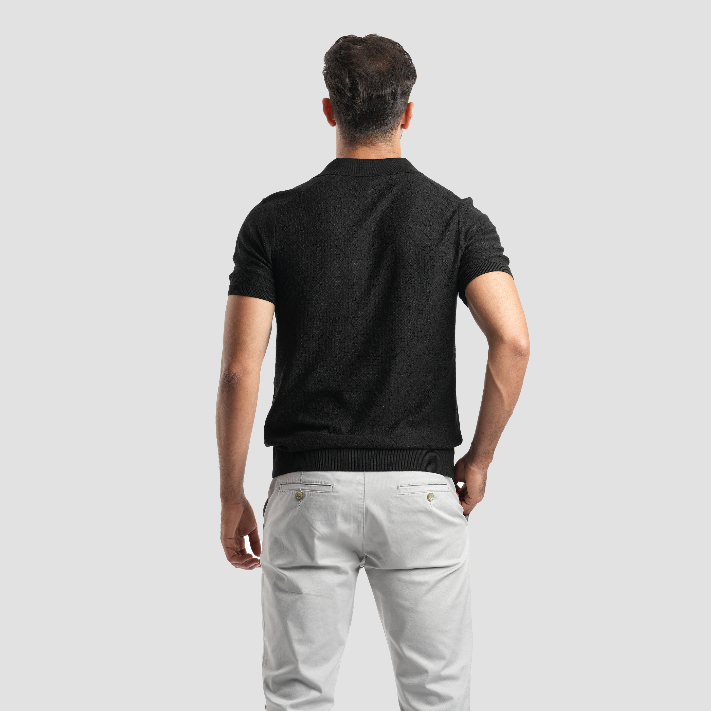 Black short sleeves Polo - MPO131s - Naga Homme