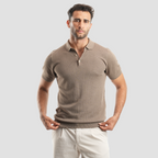Cafe Textured Polo Shirt (MPO105S) - Naga Homme