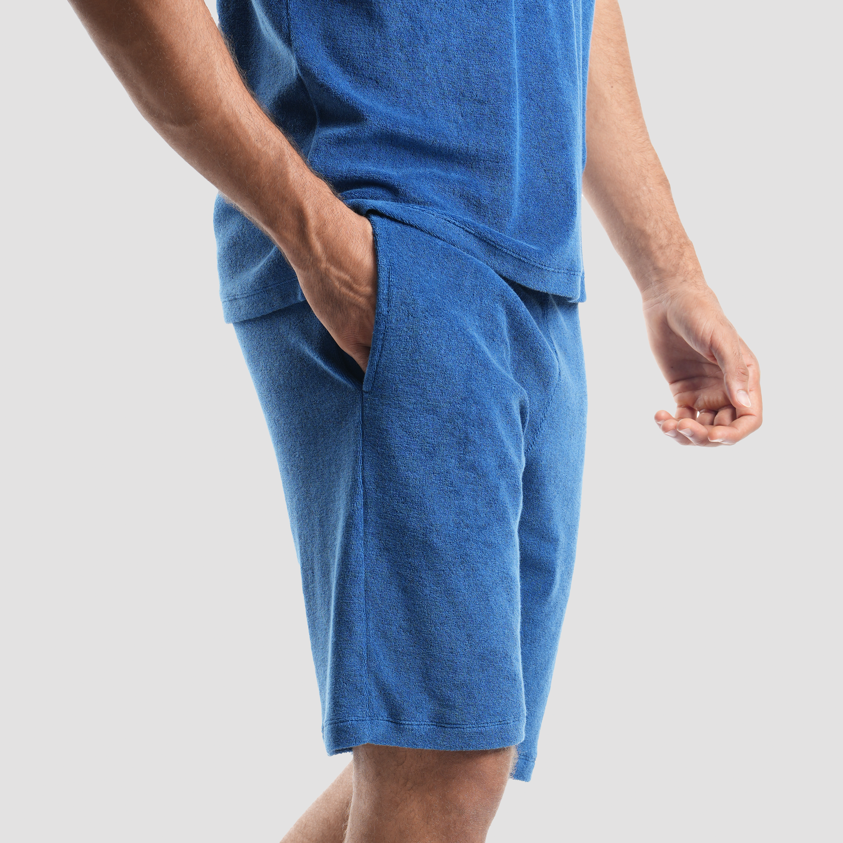 Men's Dark Blue Towel Short (MSRB-02) - Naga Homme