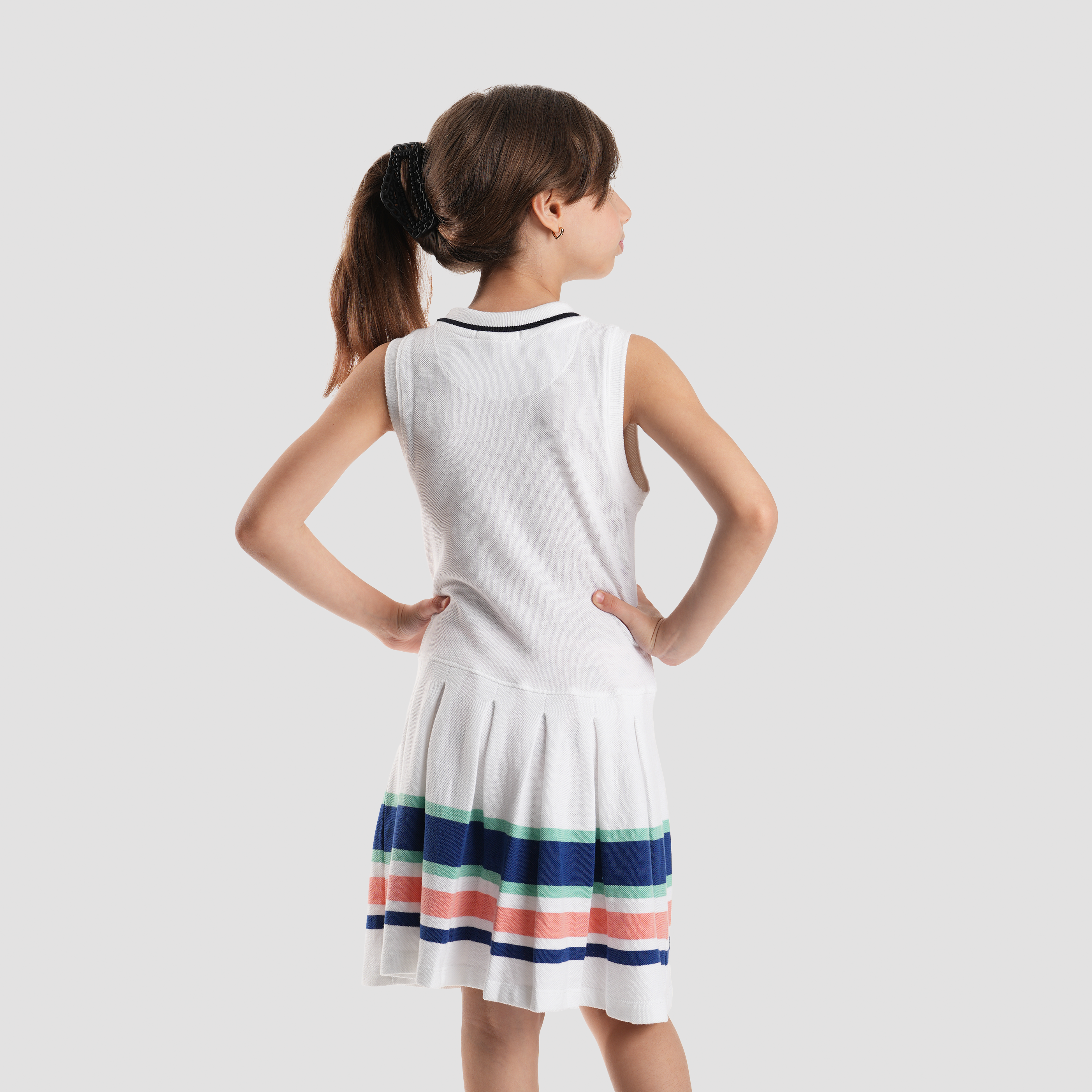 White Striped Dress-GDR-33S - Naga Homme
