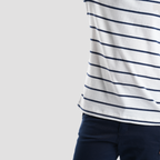 White*Navy Stripe T-shirt-BTS-46S - Naga Homme