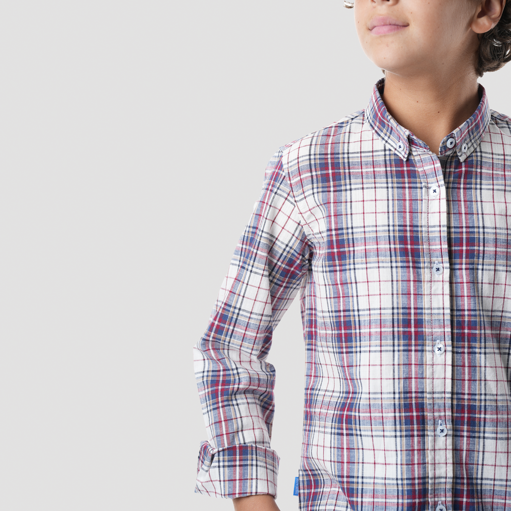 White*Blue Boys Shirt-BSH142 - Naga Homme