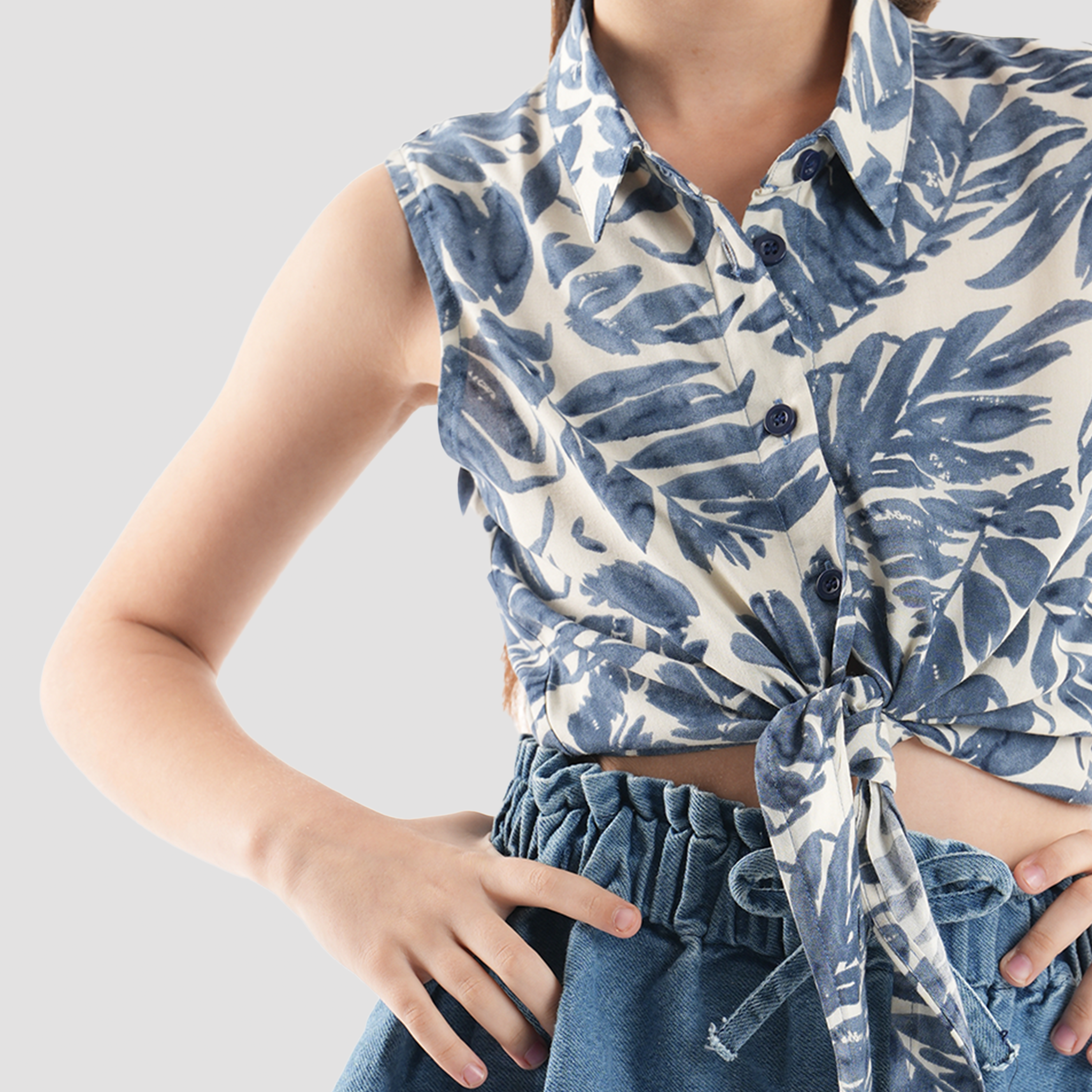 Leaf Print Top-GBL-59S - Naga Homme