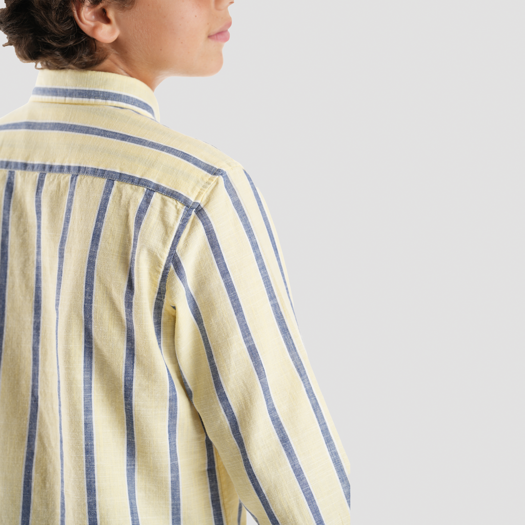 Boys' Yellow*Blue Striped Shirt-BSH139 - Naga Homme
