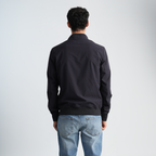 Men's Navy Stand Collar Jacket-MJKF-37