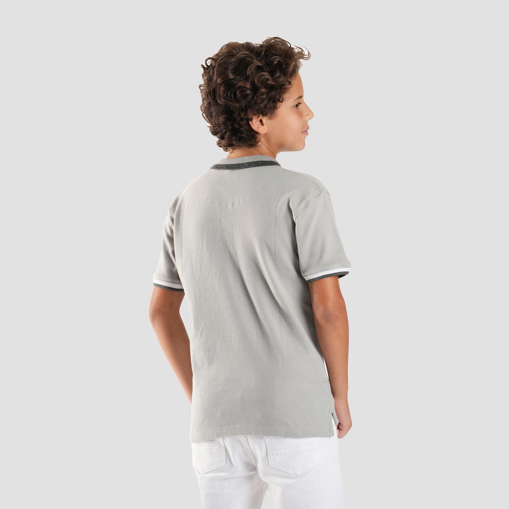 Boys' Grey Polo Shirt-BPO-96S - Naga Homme