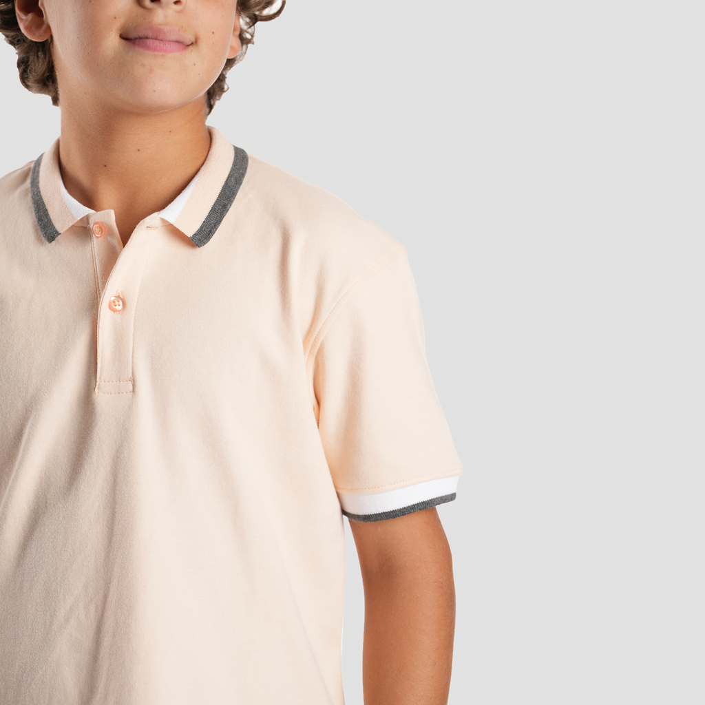 Boys' Peach Polo Shirt-BPO-96S - Naga Homme
