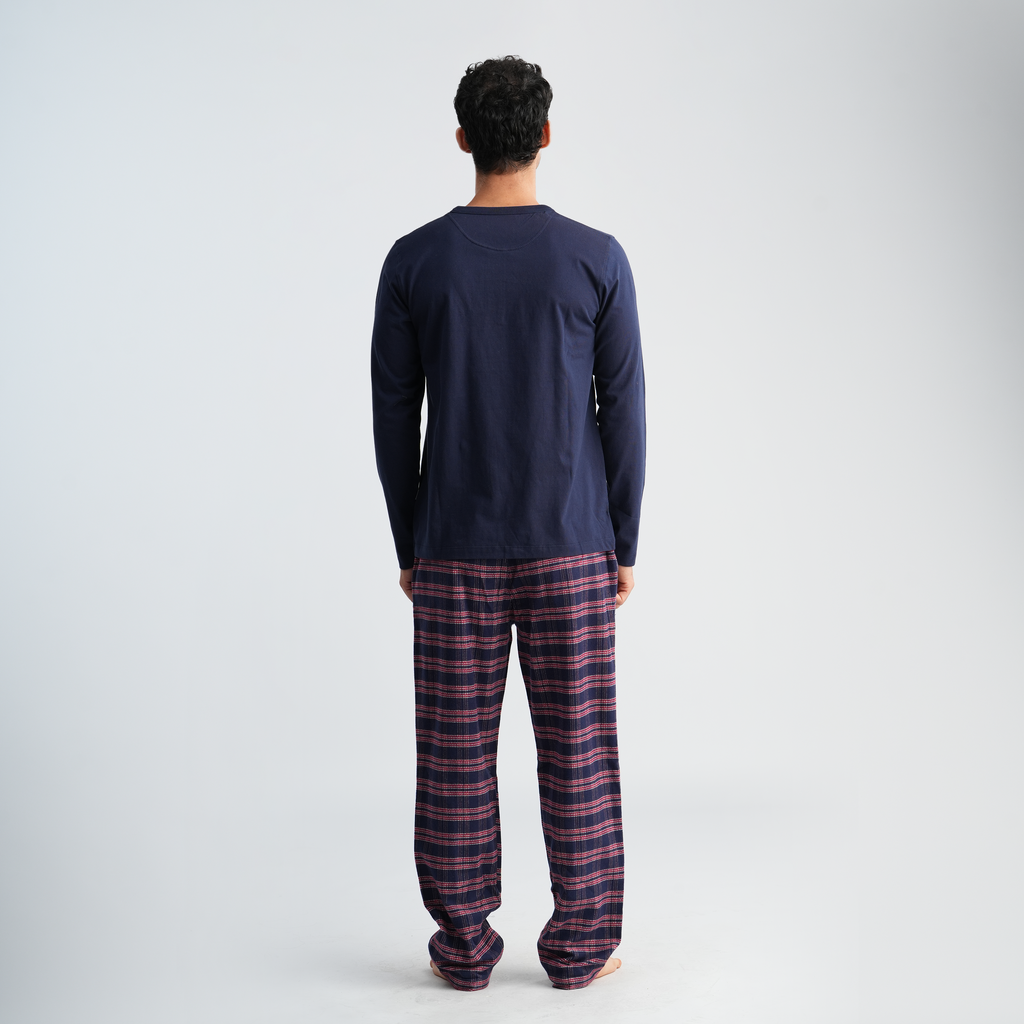 Men's Navy Pajama Set-MPJL143