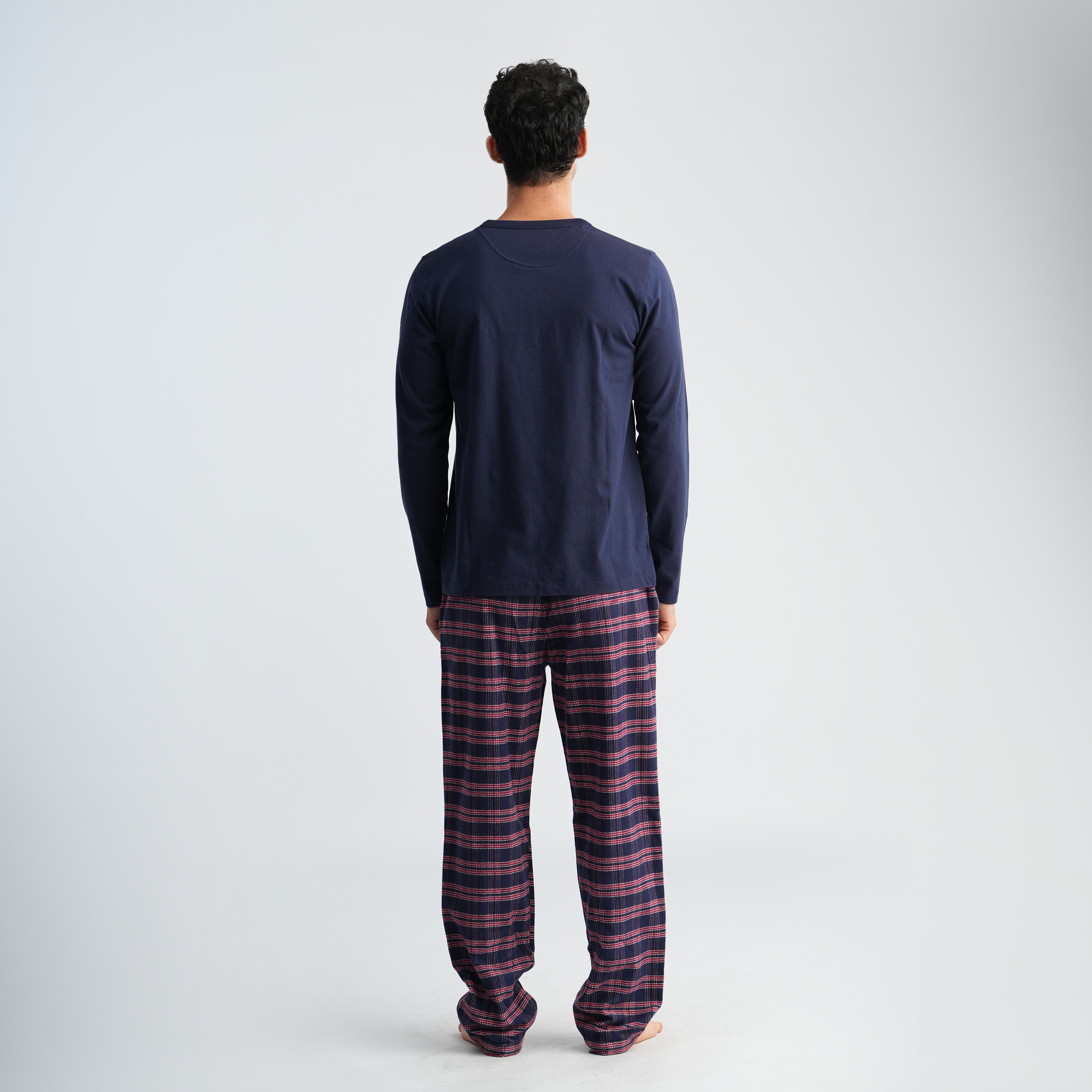 Men's Navy Pajama Set-MPJL143